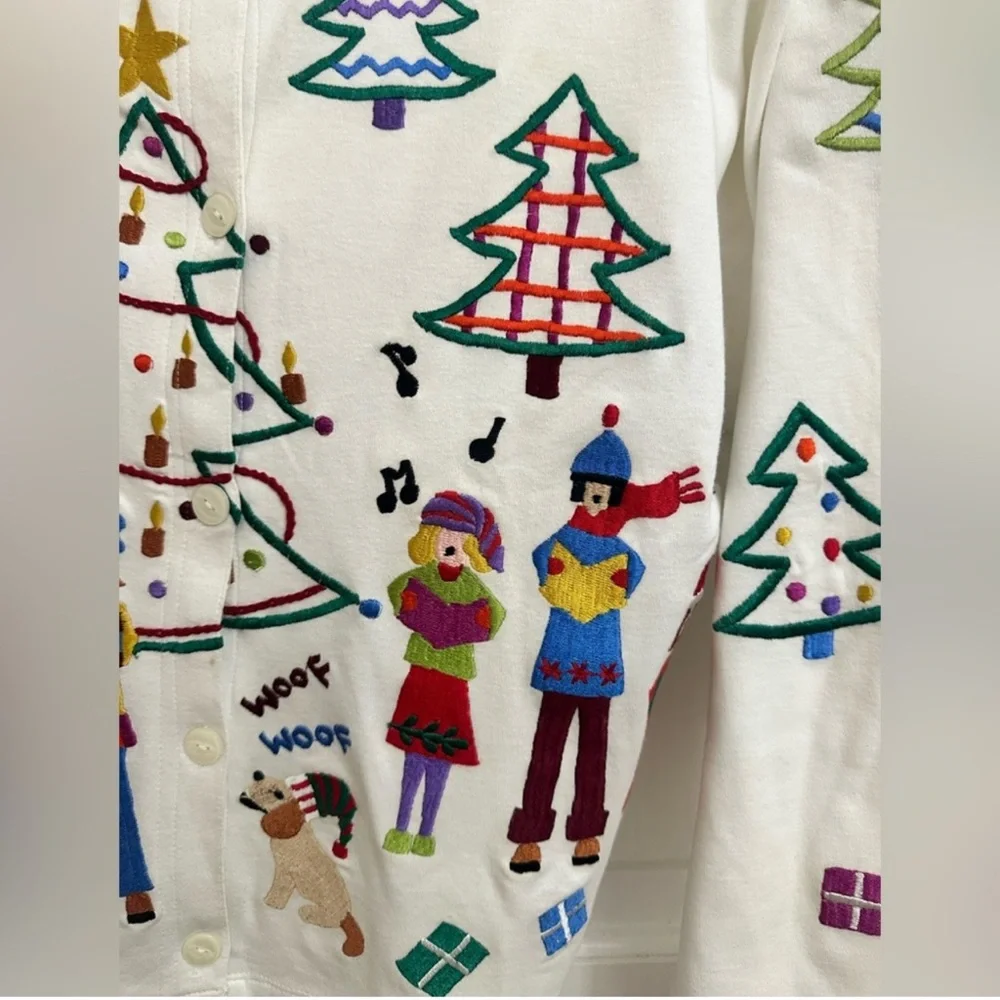 Michael Simon Holiday Embroidered Cardigan - Picture 4 of 13